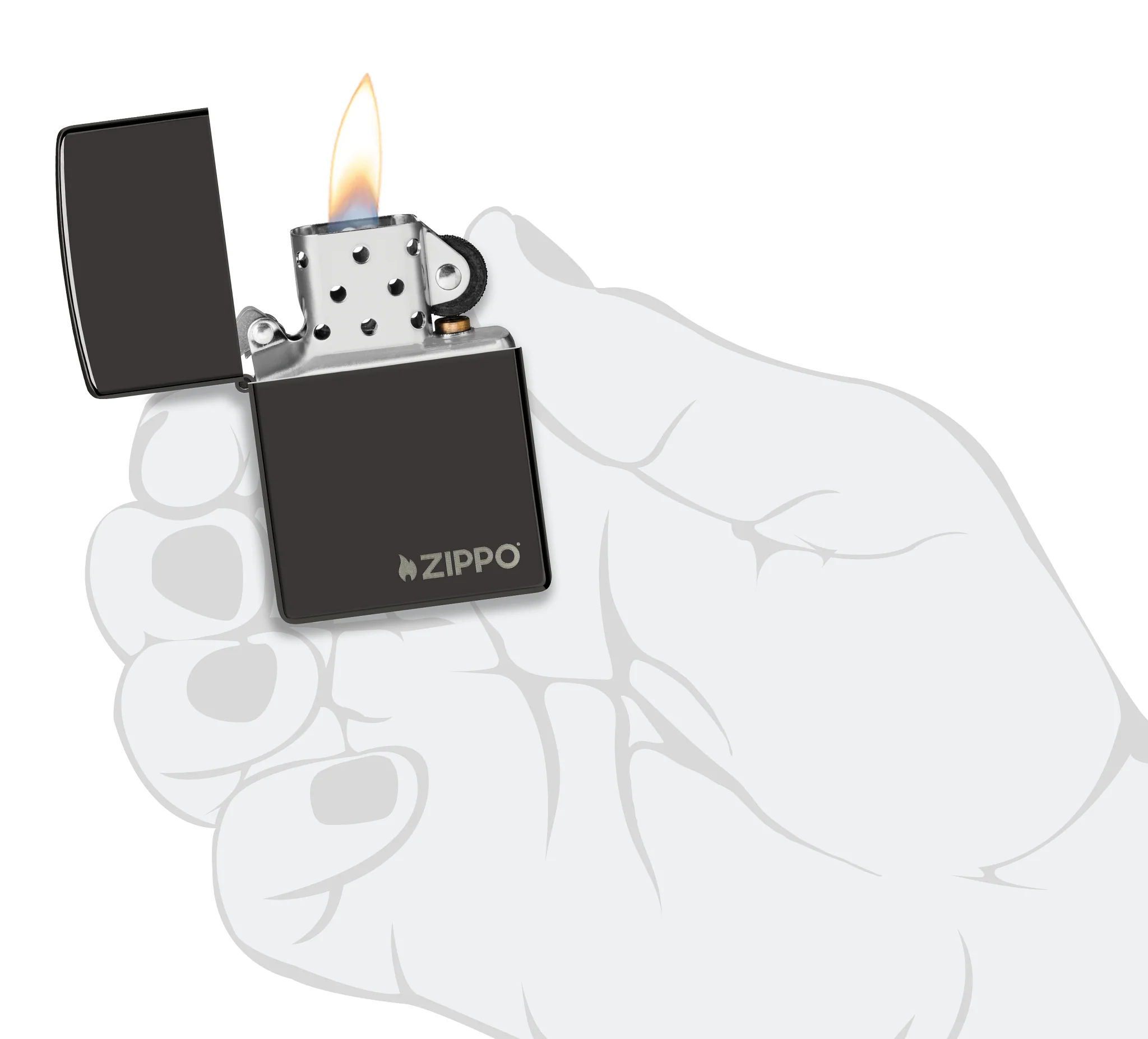 Classic High Polish Black Zippo Logo - Image 5