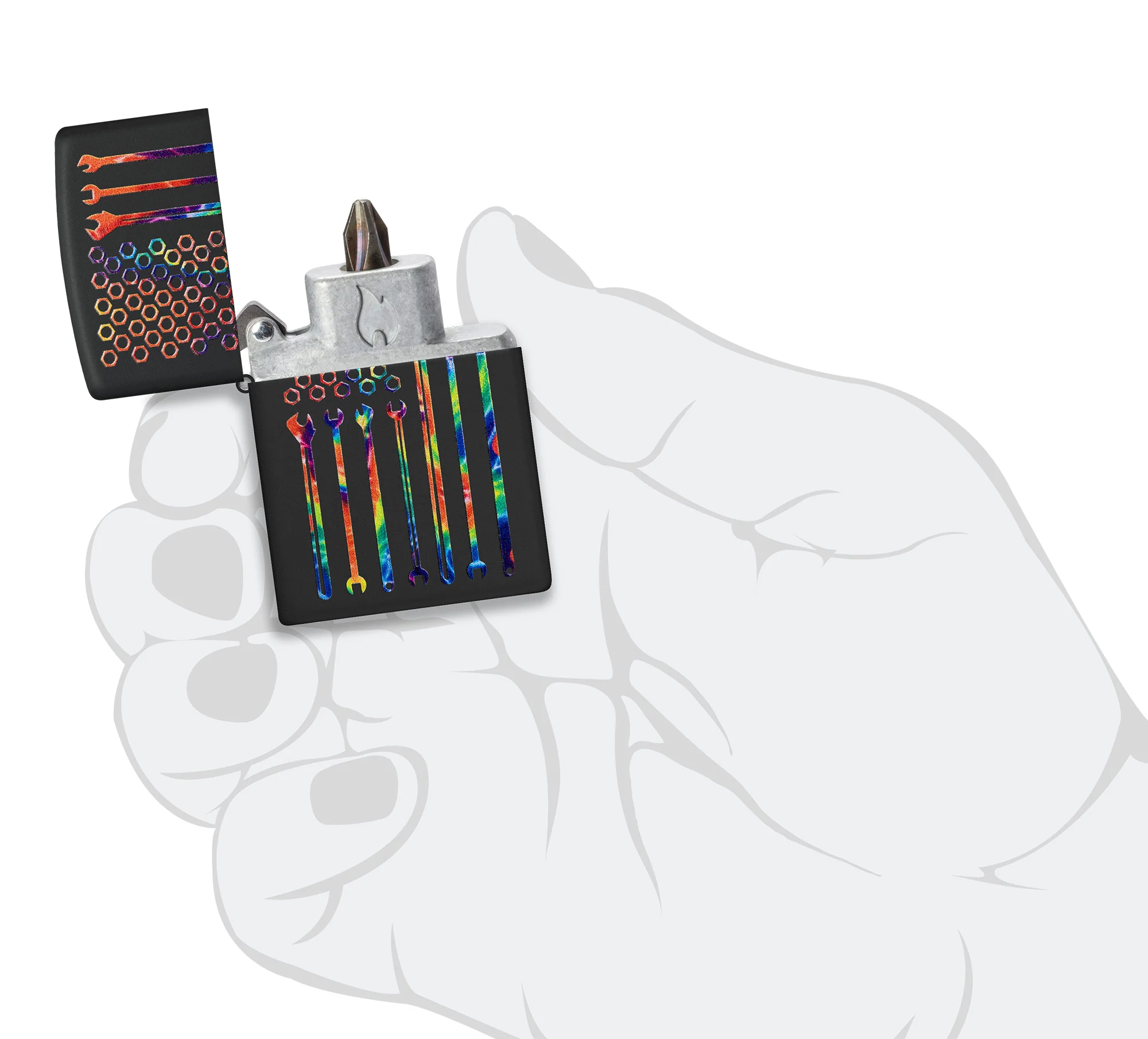 Bit safe Screwdriver with Tie-Dye Tools Design - Image 4